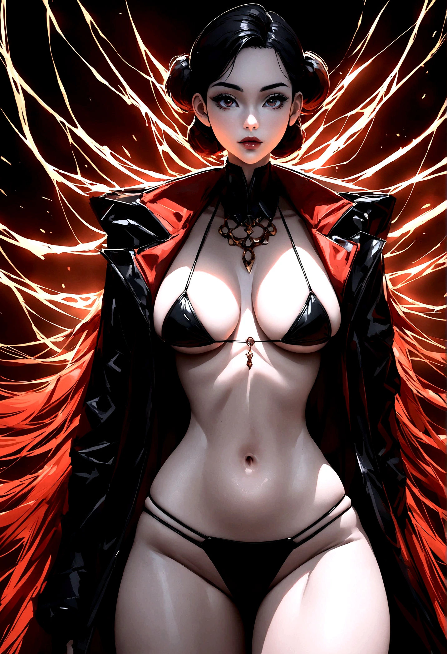 arafed woman in a black and red outfit posing for a picture, badass anime 8 k, persona 5 art style wlop, beautiful alluring anime woman, [ 4 k digital art ]!!, seductive anime girl, detailed digital anime art, demon anime girl, extremely detailed artgerm, digital anime art, beautiful elegant demon queen, beautiful succubus