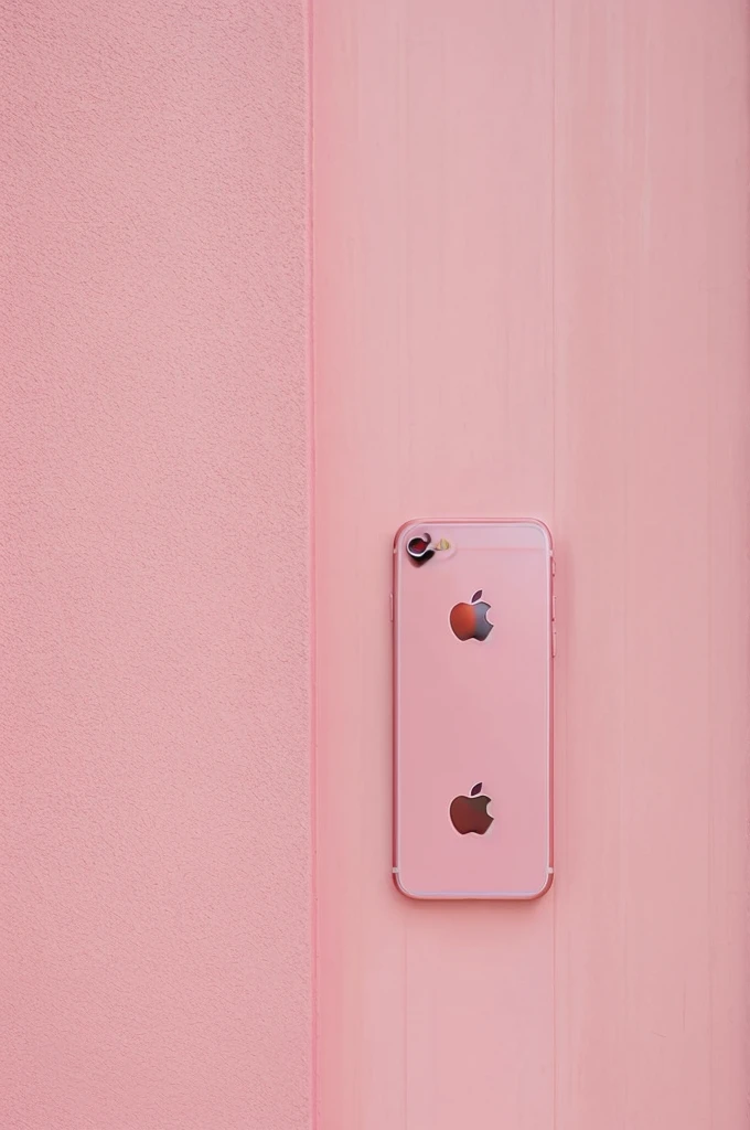 Un celular iphone y un celular s24, se muestran de forma vertical. El color de la pared es rosadl fucsia con blanco. 