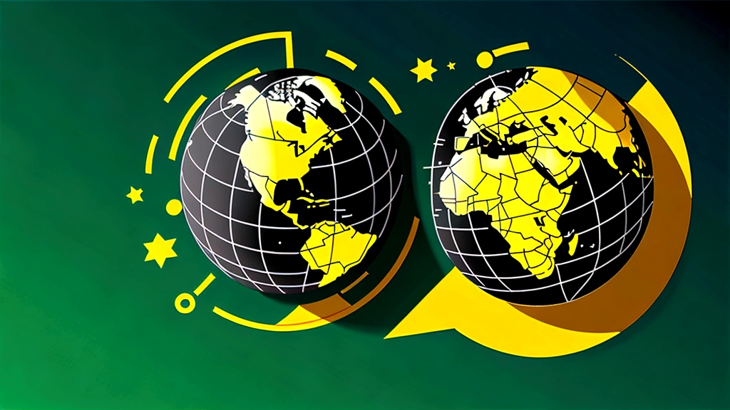 blackboard with economic graphs, a globe and flying money, flat colors, green and gold