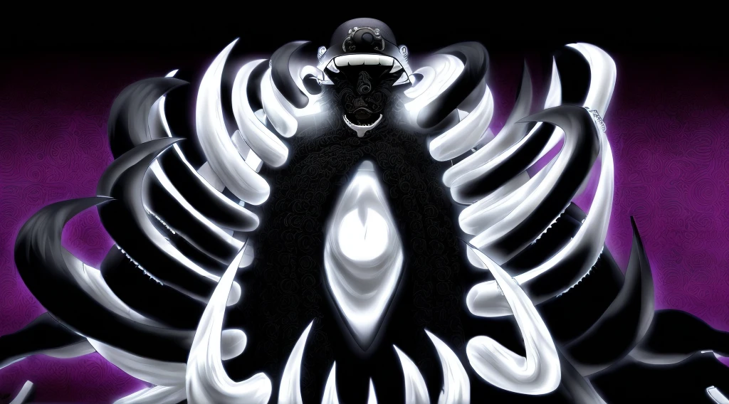 anime character with a large, black and white body and a large, long neck, fine details. anime. tentacles, shinigami, pain from naruto, jormungand anime, afro samurai animes style, his trunk is a huge tentacle, twisted god with no face, style of madhouse anime, afro samurai anime style, soul eater