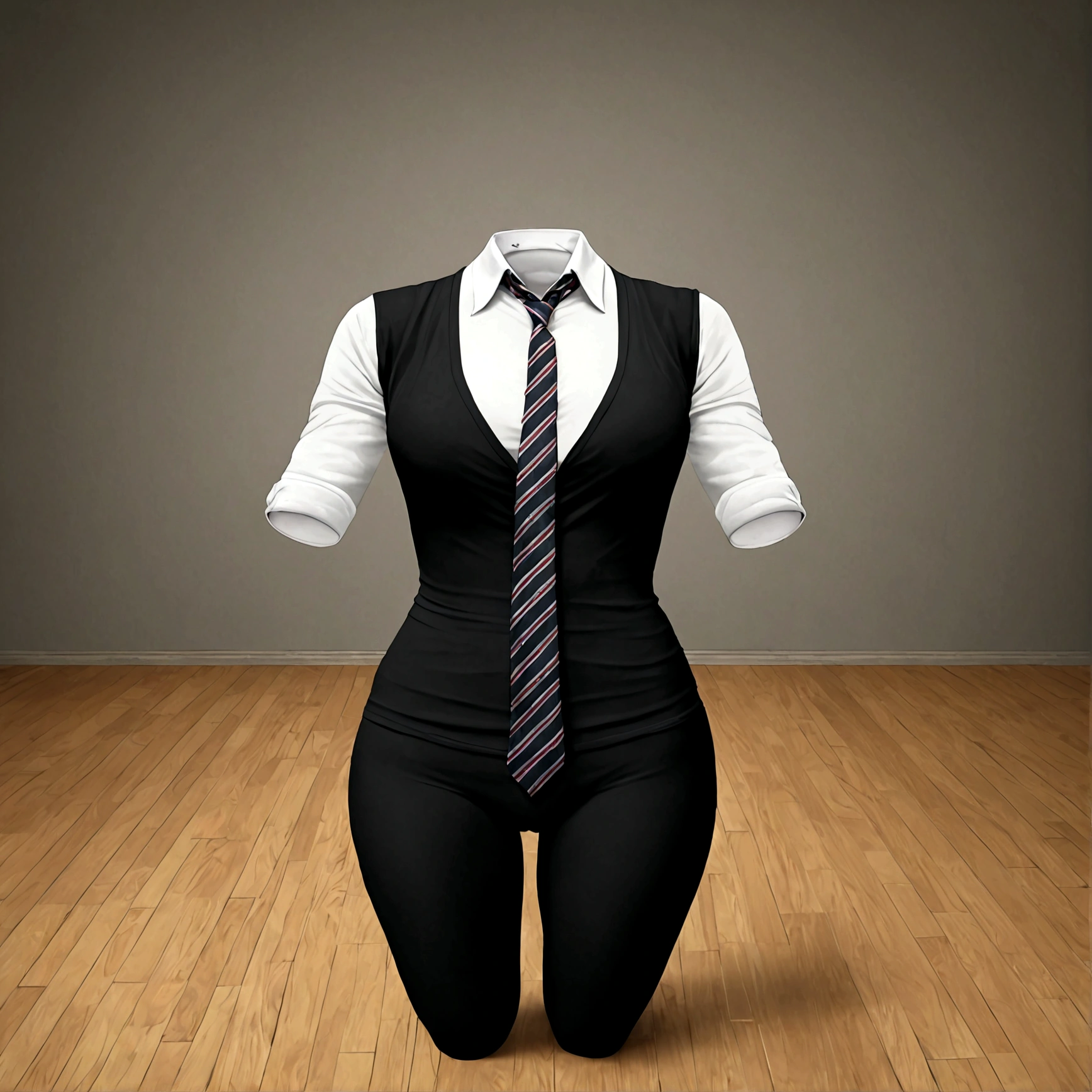 school blouse, plaid skirt, stripe tie on neck, black leggings, cute big breasts, (invisible, no human, headless, handless:1.5), (8k, RAW photo, best quality, masterpiece:1.2), (realistic, photo-realistic:1.37), photon mapping, radiosity, ((Hasselblad photography)), physically-based rendering
