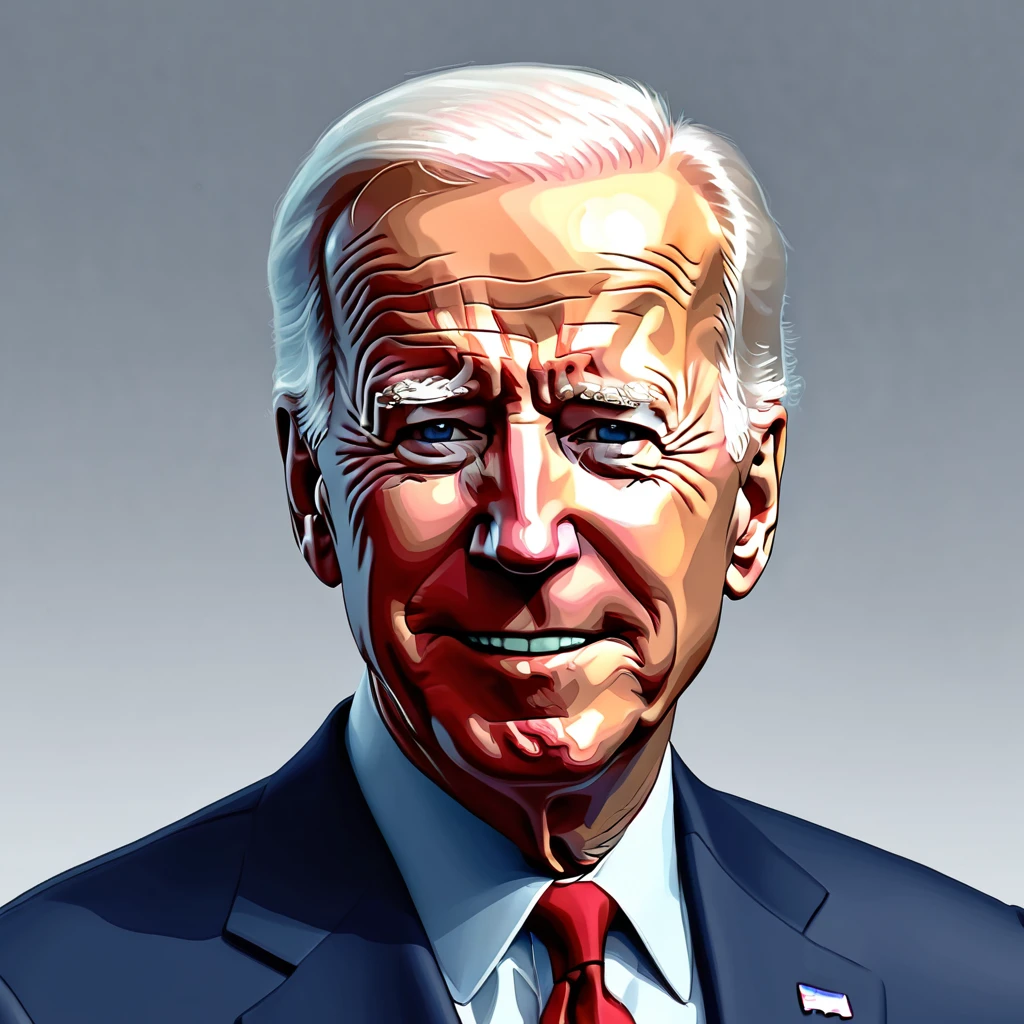 Create an amazing image of Joe Biden using the Ronald McDonald's art style