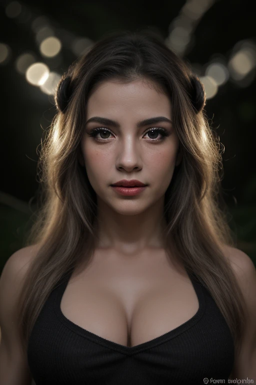 corpo todo, seios enormes e empinados, Mulher sexy, decote, guerreiro de fantasia, cabelo vermelho, fisiculturista, Roupa decotada de guerreiro viking, Muscle, Fundo Bokeh, pele marrom, lua cheia ao fundo, soft lighting, rosto perfeito, olhos azuis detalhados, Lindo nariz, Floresta Negra, neve, lente de reflexo, dramatic lighting, dramatic colors, Obra de arte, realista.