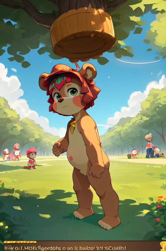 (((AS-YoungestV2 Positive prompt at strength of 1.0 to 1.3. Toddler or Baby:2))), masterpiece,best quality,detailed background,hi res, on e621,
(by canyne khai),by rossciaco,by takemoto arashi,
outside,park,day,sunlight,bright,shining,shine,glowing particles,grass,plants
(((Ursid, bear:1.6, (kitcloudkicker:1.5), dark-brown fur))), (((cub, young, small body:1.6, Child:1.6)))
(dark-brown hair,short hair,spiky hair,brown eyebrows:1.3),looking at viewer,smug,smirk,
detailed eyes,beautiful green eyes,humanoid hands,5 finger, (Molly Cunningham:1.5) medium-yellow fur, comb hair, yellow eyebrows, hyper-distended belly, in an foof induced coma at a picnic. naked
((bare-bottomed,bare legs)),
