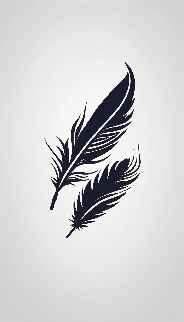 Create a simple logo design of a special, unique, poetic, minimalistic feather that represents a special creative brand called " Penamemoria". The brand is created by an artist called Rafael Figueiras. The logo must convey the sense of storytelling and music. Must include a boy, an acoustic guitar, a feather and a fantastic, unique bird. Logo design and icon design present and impressed on a white t-shirt. The logo and icon must be suitable either for drama movie as well as children movies. Must be suitable also for showcasing in a concert.