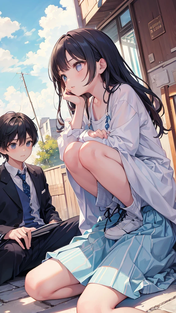 (I look up at the girls from the ground)、((A girl steps on a boy's penis with her foot and makes him ejaculate))、((A seductive wicked smile)), Yui、low length、(thin)、(((5 girl)))、(Bright white skin), (((child gir Hair、Messy hairstyle、(Forehead)、、Grey Eyes、Squint your eyes、white Cropped tank top、(covered nipples), ((Angle from below:1.5)), ((Black tight mini skirt))、belly button、(Thighs), White panties, crotch、(garter belt)、((foot)), (Angle from the bottom of the girl), ((Girl squeezes me with her crotch))、Lift your legs a little、((Foot on penis)), In the classroom of an elementary school, g boys penis)), 1boy is masochistic, boy is lying, (penis), The boy is exposing his crotch、((eject cum)), ((footjob))、