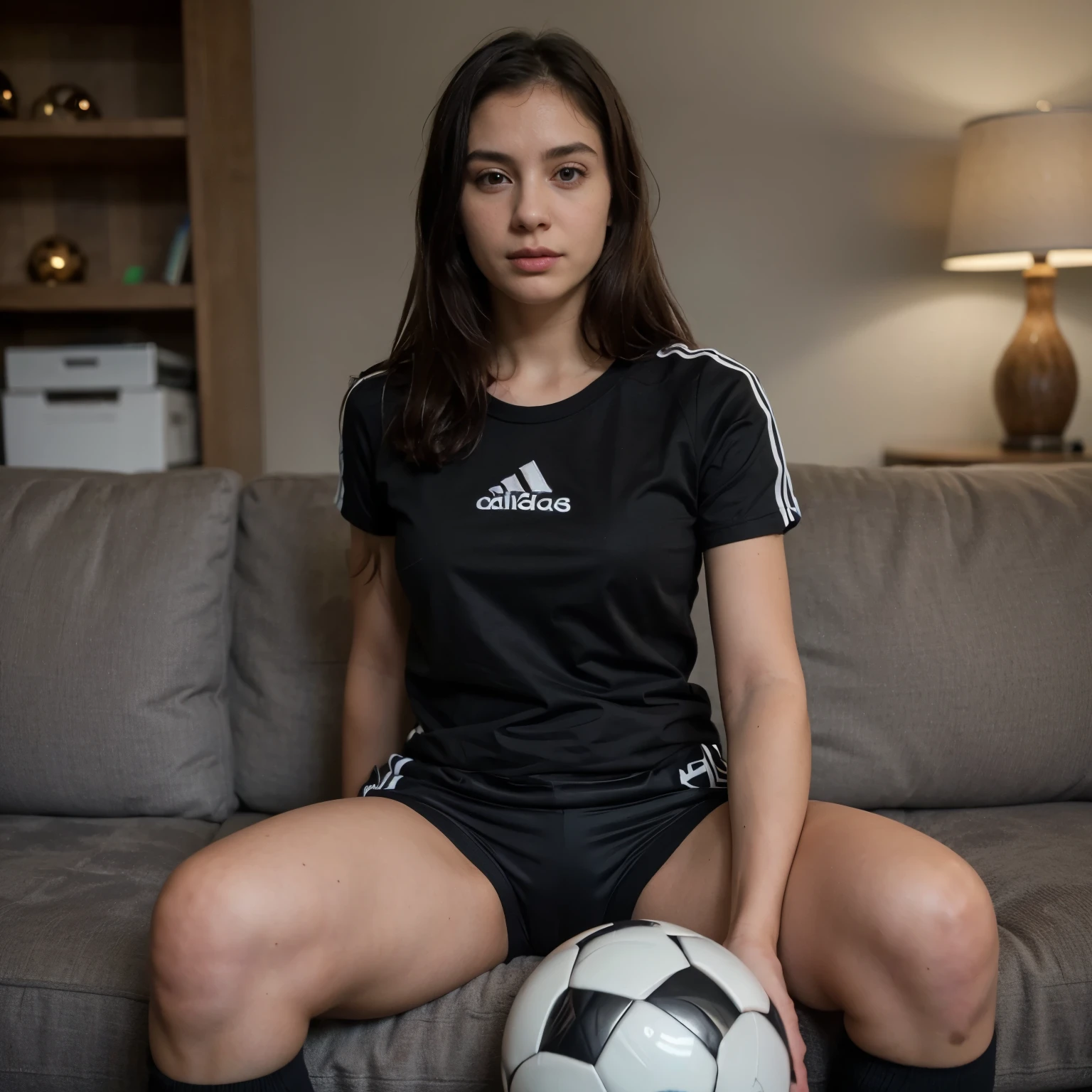 T-shirt black and white with an Adidas logo