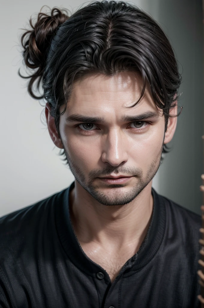 Eric Bana com uma franja branca. 