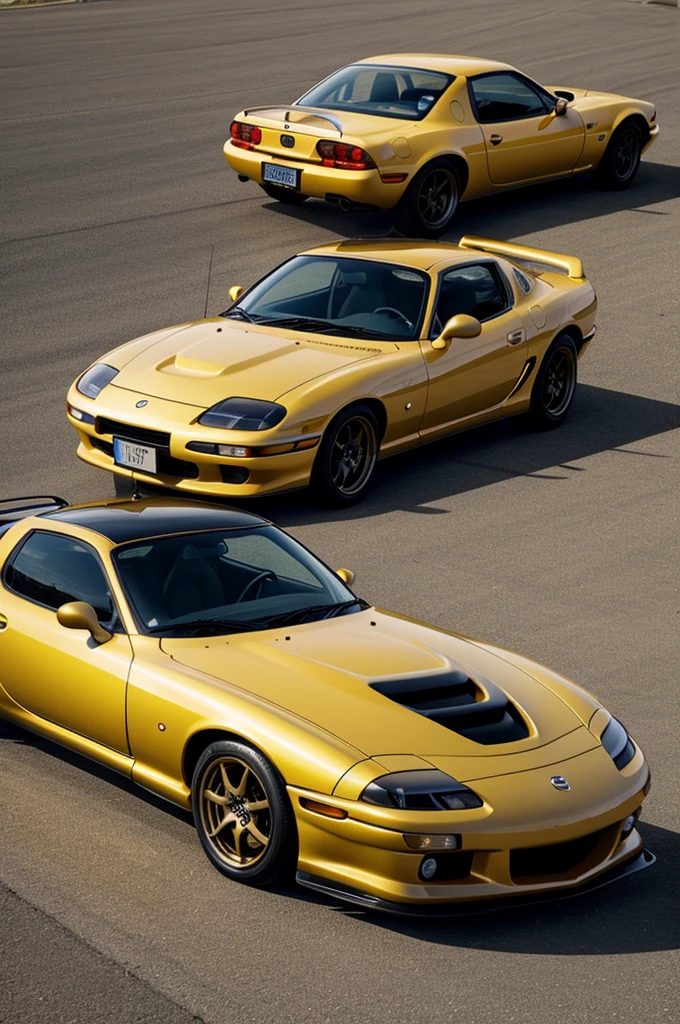 Mazda Rx7 de color dorado