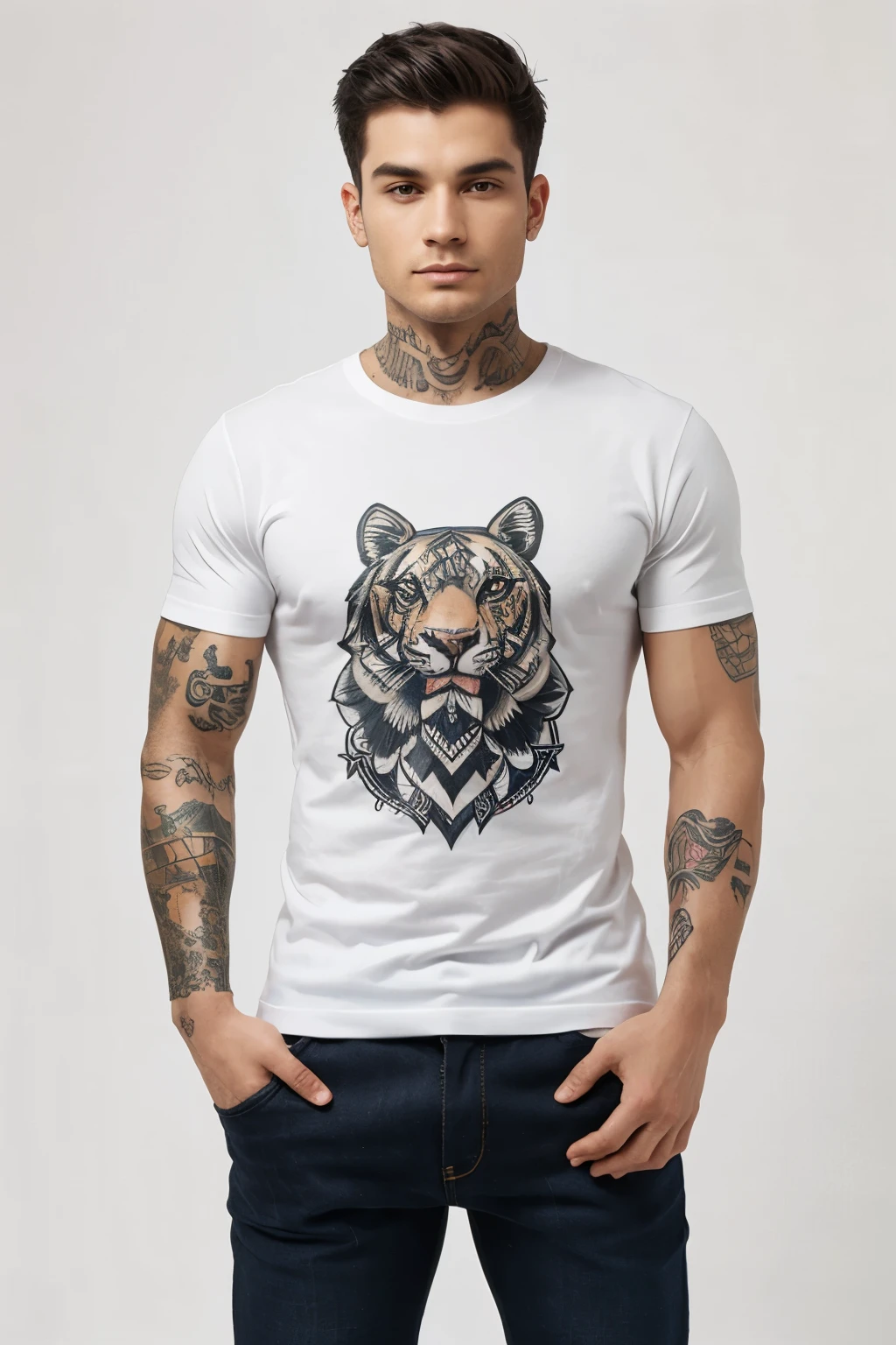 Animal figure with tattoo design to print on a t-shirt 