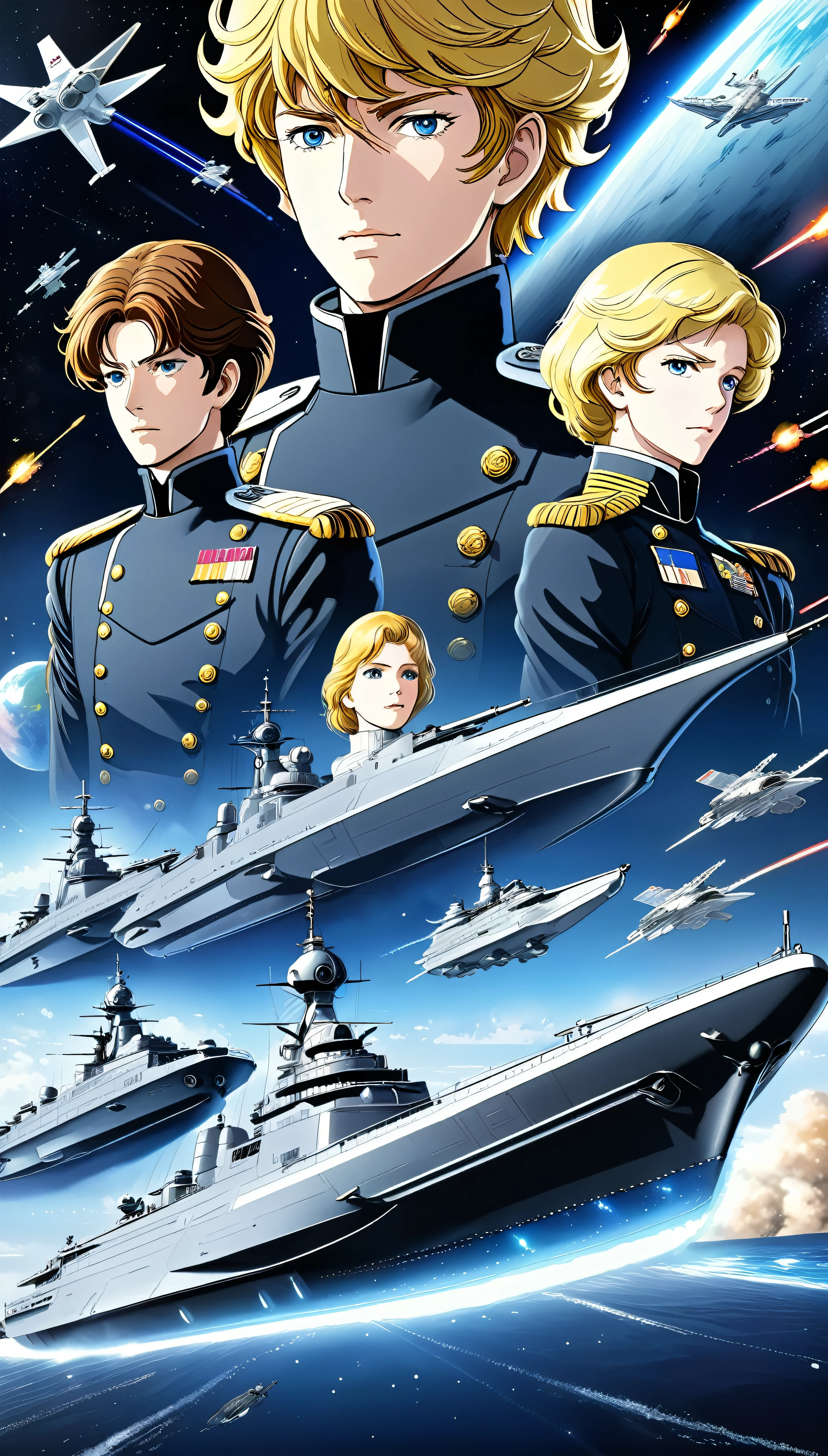 『Legend of the Galactic Heroes 』A breathtaking scene unfolds.、The video shows a huge battle between the Imperial and Planetary Alliance fleets.。Thousands of warships sail through the vast universe.、Meticulously rendered in high definition and realistic images。From gleaming ships to powerful weapons、The intricate details of each ship、Reflecting the exquisite craftsmanship that went into its creation、On display at an unprecedented level of precision。 The battle scene、Ships launch torpedoes and missiles、Lasers blazing, etc.、It&#39;s a spectacular sight。