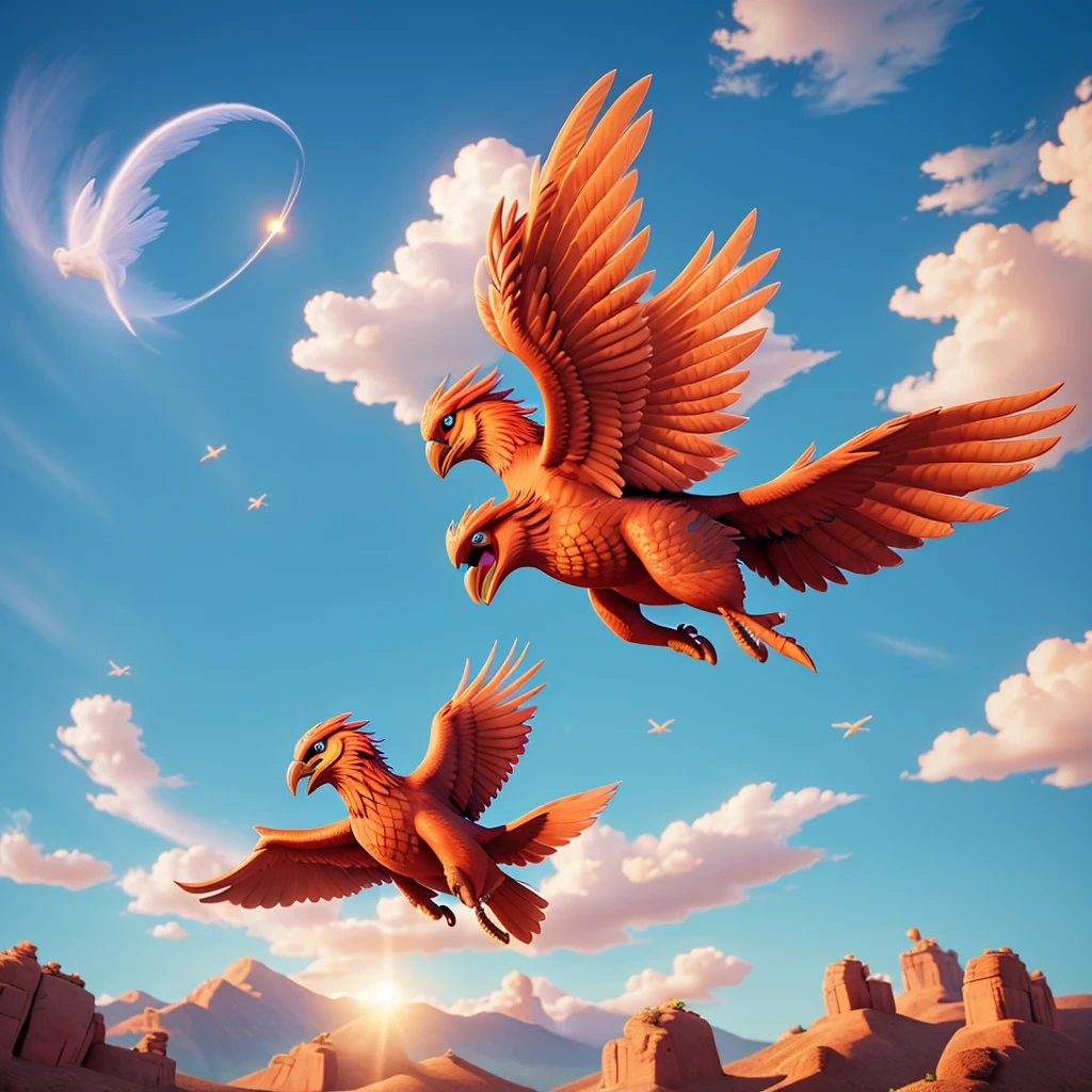A majestic phoenix in flight, com penas vibrantes para uma logomarca