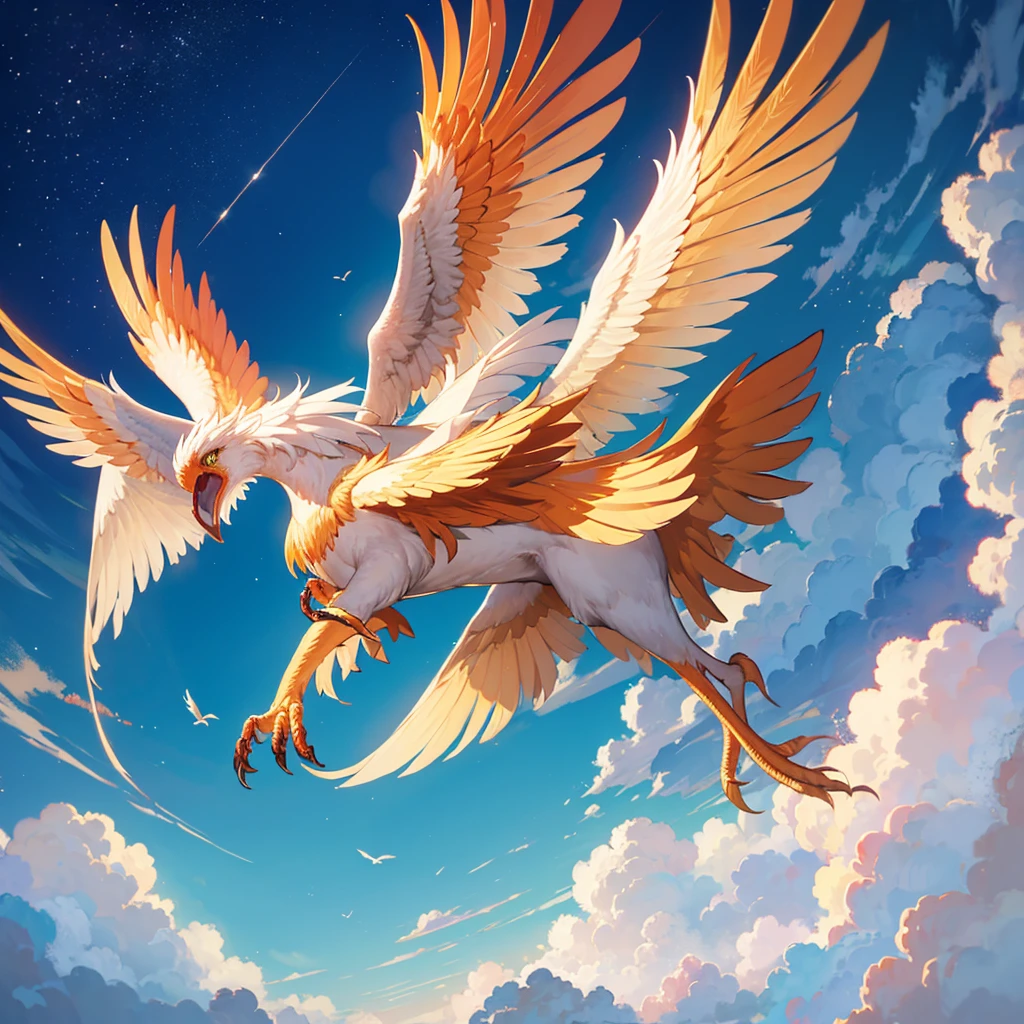 A majestic phoenix in flight, com penas vibrantes para uma logomarca