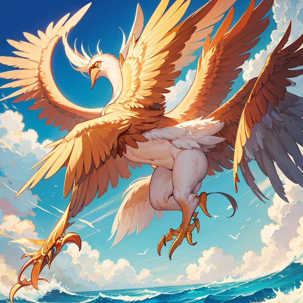 A majestic phoenix in flight, com penas vibrantes para uma logomarca