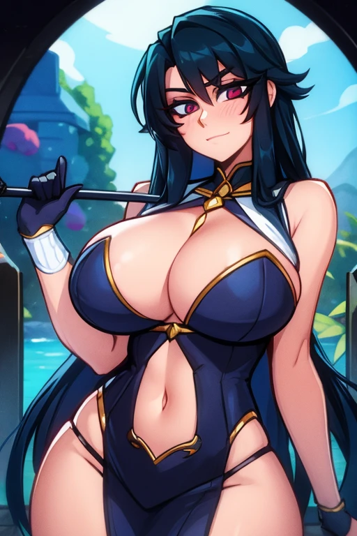 Busty girl in exotic clothing