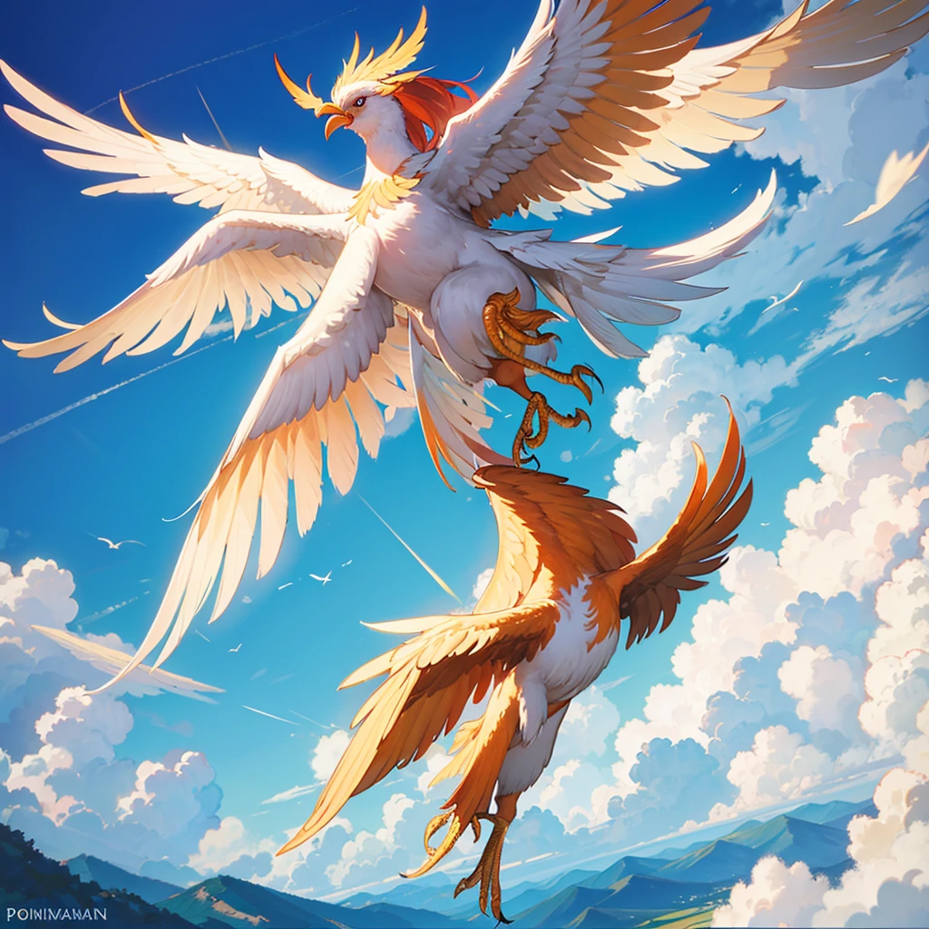 A majestic phoenix in flight, com penas vibrantes para uma logomarca
