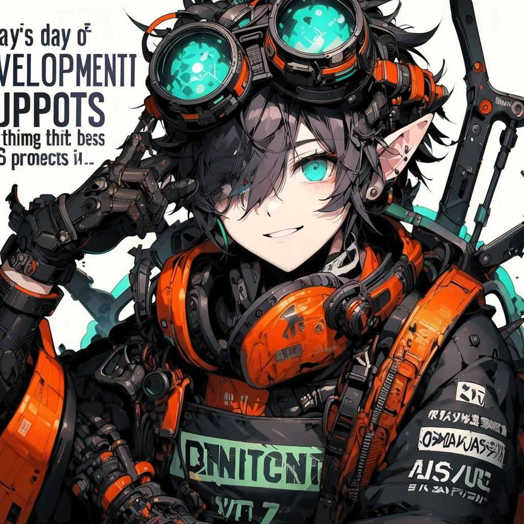 redraw this suit in high quality, detailed photo style on a white background,ouka_niji 5 girl beautiful inspired charlie bowater character cyberpunk- desenho no estilo de Mike Deotado, Androgynous niji 6 , man crazy smile, jacket, red, purple, orange, , holding a neon black e blue, cube sticking --ar 9:16 --v 6.0, Ouka_Niji 5, bolt blue