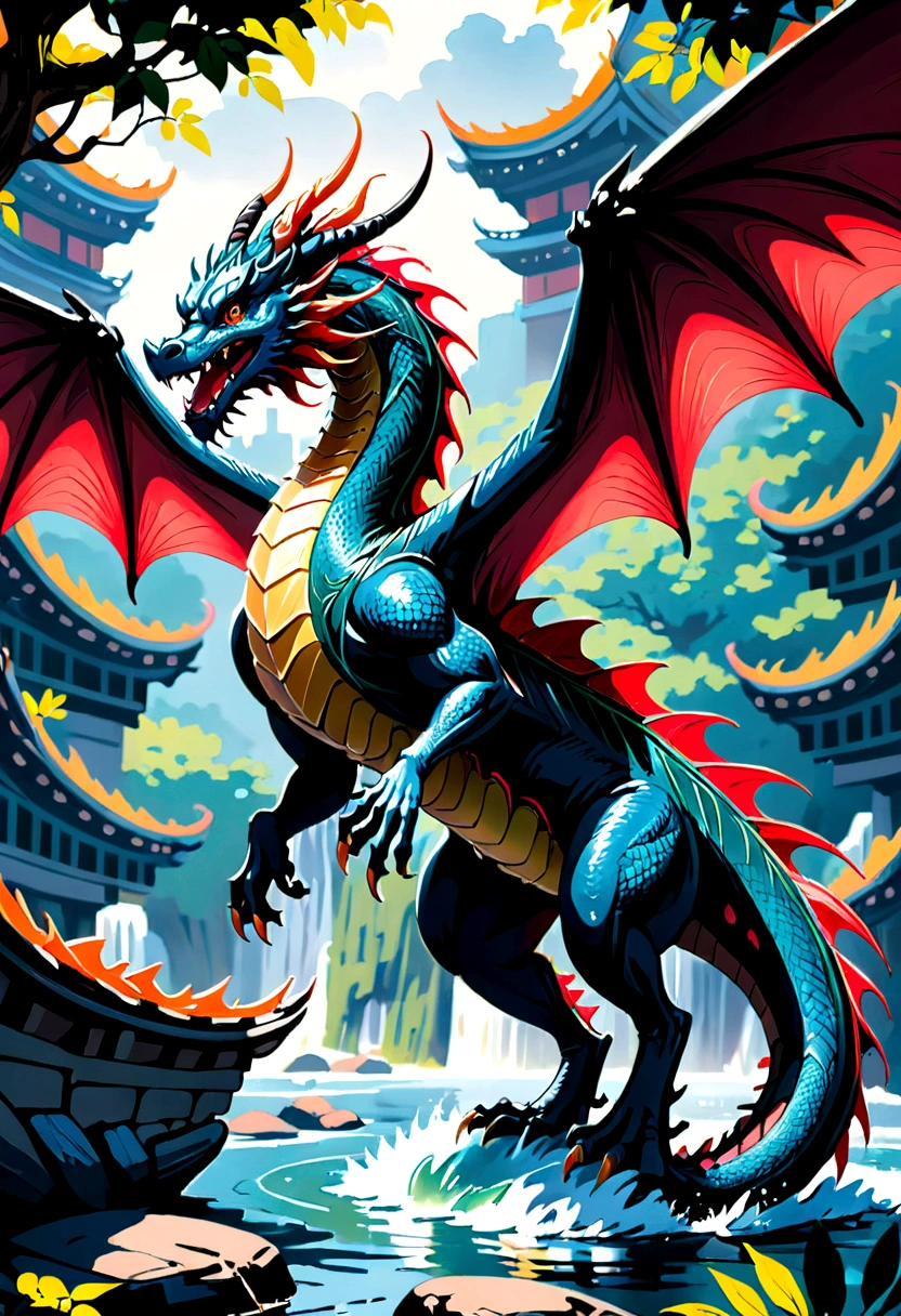 (((masterpiece, best quality, 16k))) dark dragon