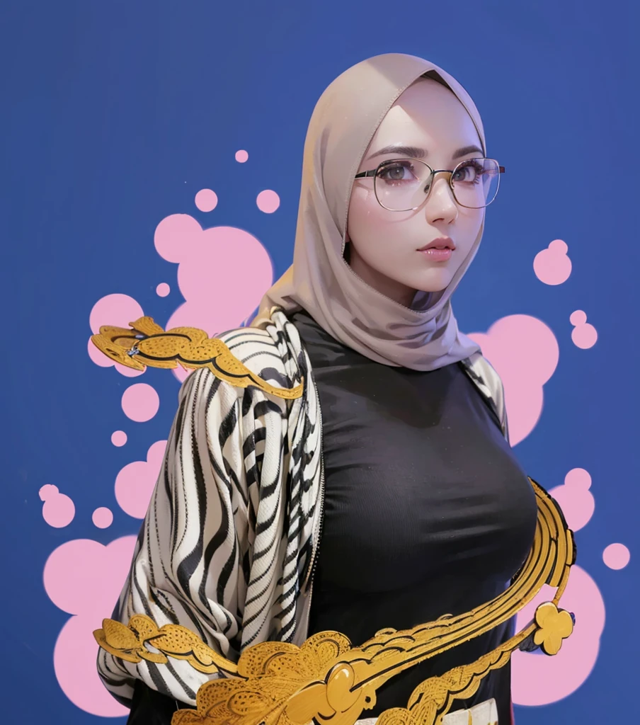 (Best quality, 8k, 32k, Masterpiece, UHD:1.2),Photo of Pretty Japanese hijab woman, tight shirt, clean background, photo studios, fetish hijab, woman hijab, digital art, gucci style, gucci clothes, album, official artwork, streetwear graphic design ,photo in studio, clean background, The Queen.