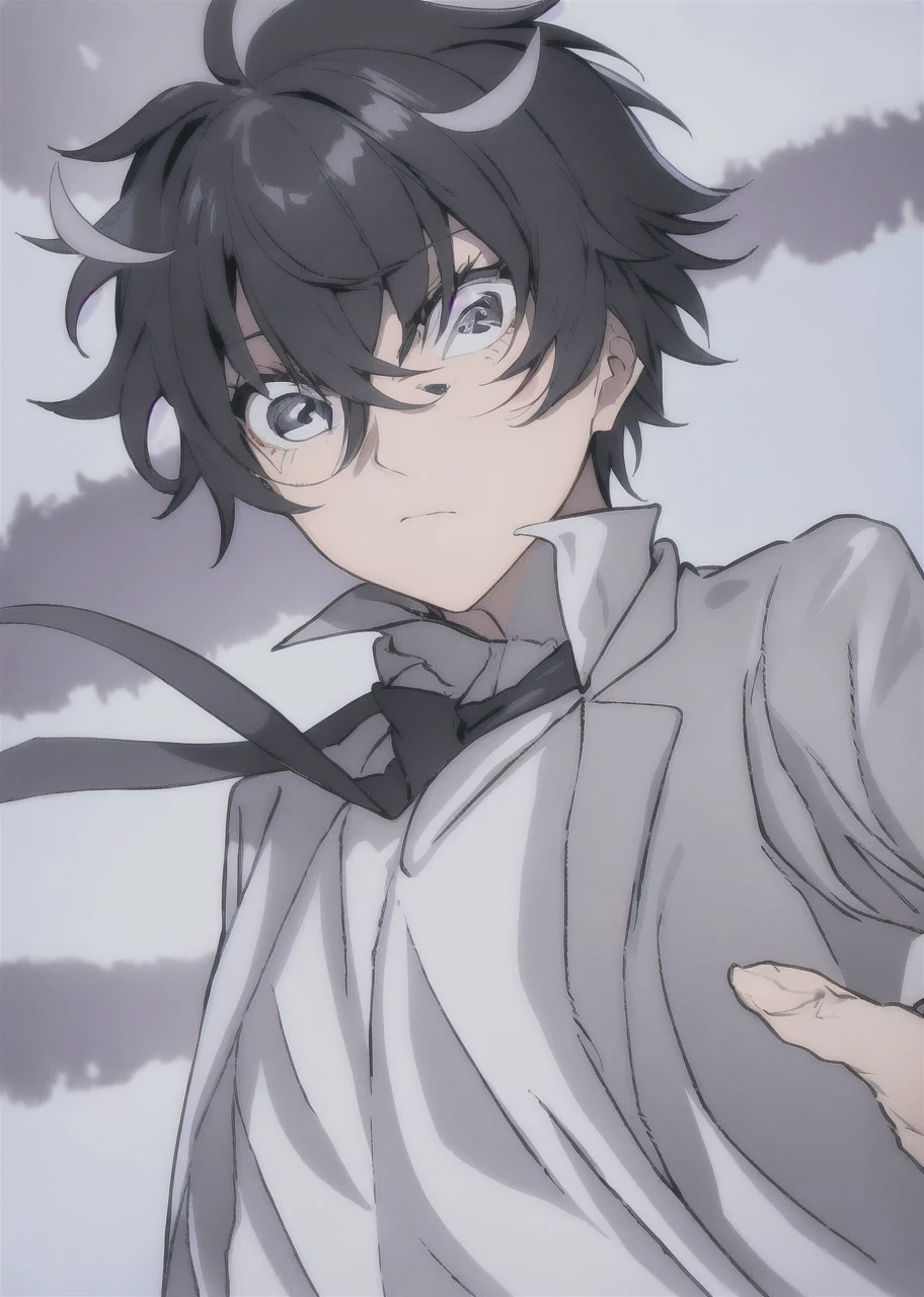 black hair, serious face, 4K