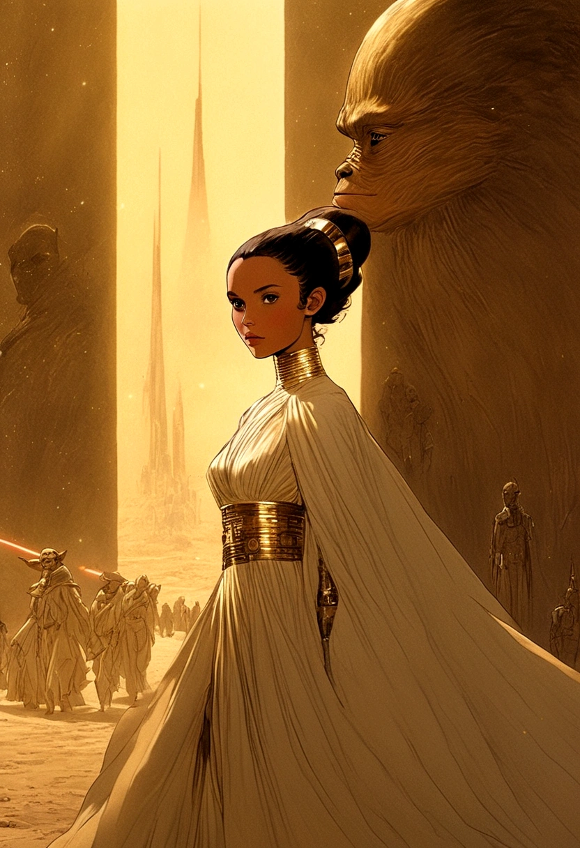 masterpiece, best quality, 4k, UHD welloff well todo exotic alienotherworldly young lady coruscant expensive kinda intricatestylish subtle somewhat modestly quite futurist dress and fashion reclining in her family's beautifully appointed designed familypenthouse/residencehome with some vivid brilliant colors shades restrained starwars universe some exotcwhiteflowy/goldsbronze fashions styles mode dress very HD HIGH RES Star Wars looks and feels