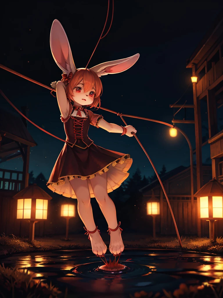 Hallucination, daydream , nightmare , bokeh , Hell's Soubee , (Realistic rabbit foot) , Tightrope walking , Blood Pond Hell