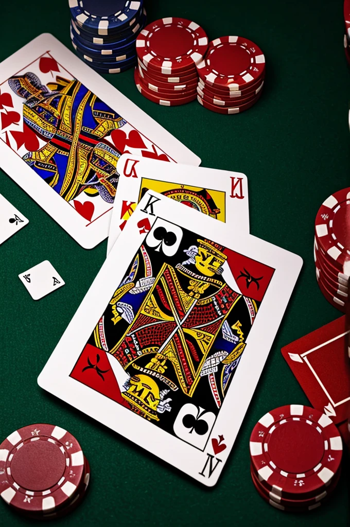 Fichas de casino y cartas