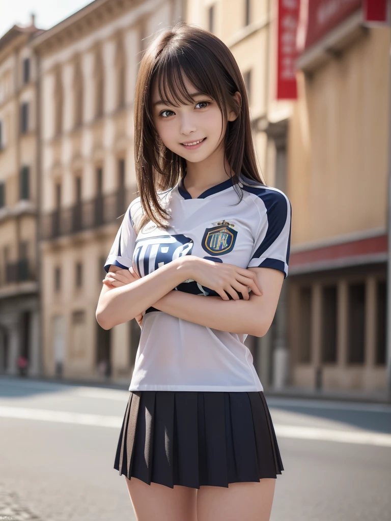 cute, girl, junior high school student, black hair, twin tails, school gym suit, short sleeves, shorts, white socks, small bust, blush, smile, see-nipples
