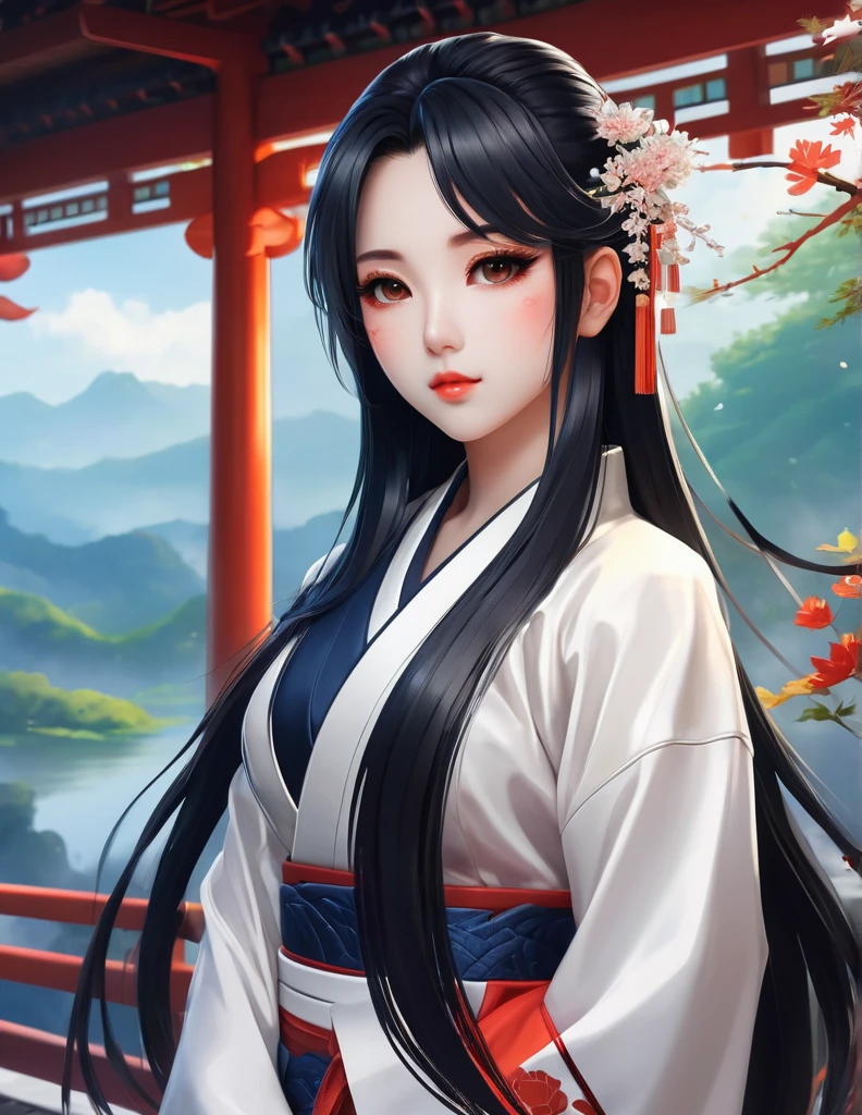 quality(8k wallpaper of extremely detailed CG unit, masterpiece, hight resolution, top-quality, top-quality real texture skin,hyper realisitic, digitial painting,increase the resolution,RAW photos,best qualtiy,highly detailed,the wallpaper),BREAK,8K, Chibi , onmyoji-style art, half face, anime girl with long black hair and a white jacket, painted in anime painter studio, digital anime illustration, highly detailed exquisite fanart, inspired by Ma Yuanyu, made with anime painter studio, smooth anime cg art, realistic anime artstyle, inspired by Sim Sa-jeong, detailed digital anime art, beautiful anime portrait, digital anime art, beautiful alluring anime woman