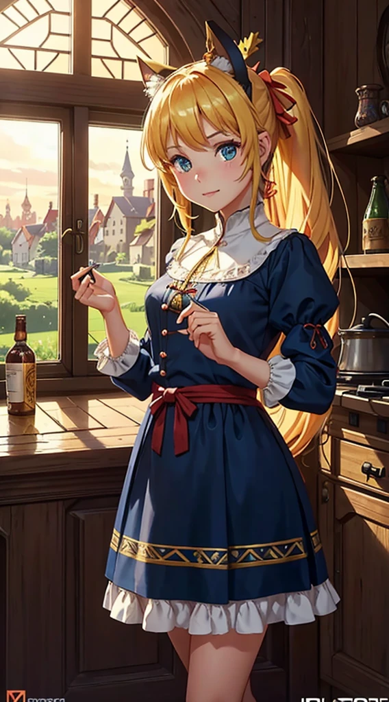 digital painting, азиатская location в помещении, location, location из игры в доме, in a room with a medieval style, medieval houses, in a big house from the world of MMORPG, игровая location, Warm colors, location в теплых тонах, игровая location, cute style, medieval game, большая location, glowing effects in the background, glow effects, colorful, No characters, no characters, только location, cute style, anime style, holiday, holiday ribbons,