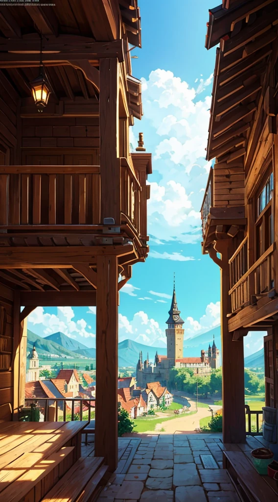 digital painting, азиатская location в помещении, location, location из игры в доме, in a room with a medieval style, medieval houses, in a big house from the world of MMORPG, игровая location, Warm colors, location в теплых тонах, игровая location, cute style, medieval game, большая location, glowing effects in the background, glow effects, colorful, No characters, no characters, только location, cute style, anime style, holiday, holiday ribbons,