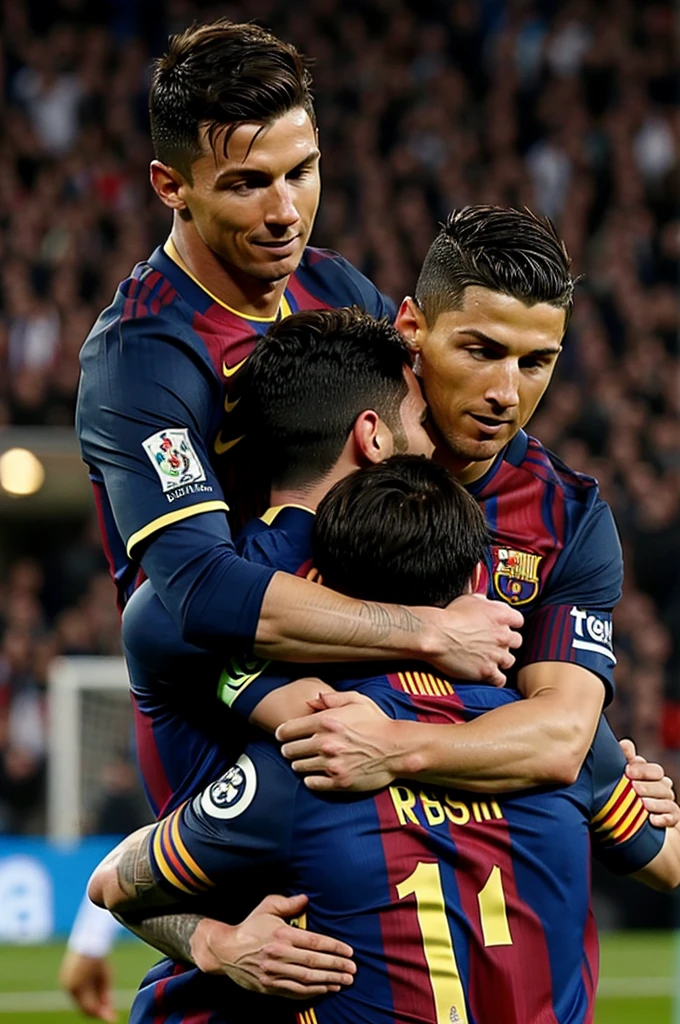 Messi besando a cristiano ronaldo