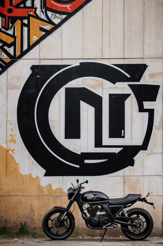 Quisiera generar una imagen que sirva de logo con las iniciales i, a, o y t, al estilo graffiti con una moto, fondo negro la moto con relieve blanco y las letras que se distingan de uno a la otra