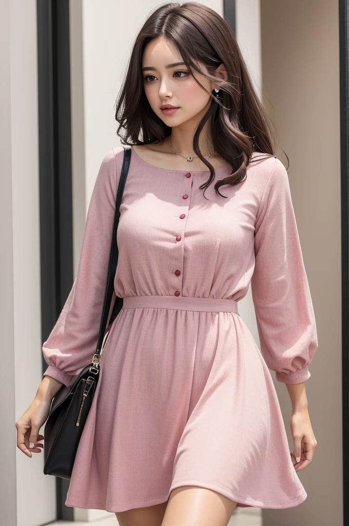 Crie um vestido fashion rosa