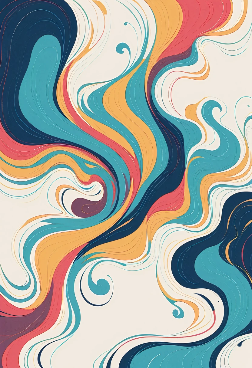 Momoko Sakura style, Simple Line Initialism，Abstract art，Urban Background, No people