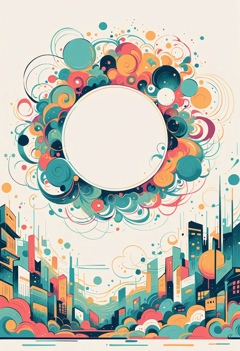 Momoko Sakura style, Simple Line Initialism,Abstract art,Urban Background, No people