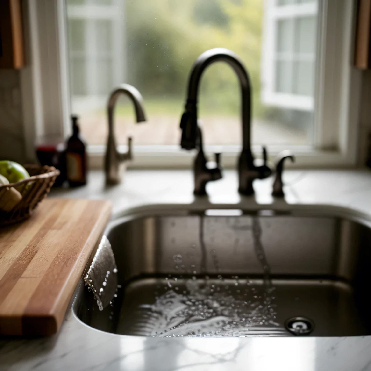 Hyperrealistic photo, ((without deformations)), high resolution, f/15 with great depth of field, kitchen sink