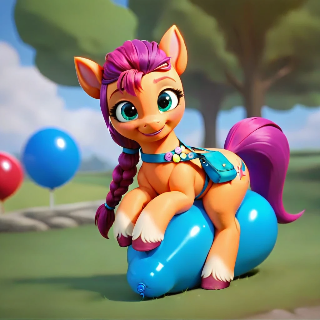 cinematic film still score_9, score_8_up, score_7_up, score_6_up, score_5_up, score_4_up, Digital art, cute,
Sunny Starscout, earth pony, muscular, smirking, feral,
rating_questionable,
meadow,
(balloon fetish, looner, sitting on a balloon, balloon sitting:1.2),
(detailed balloon, one balloon, sitpop:1.3),
thick thighs, balloon fetish, sitting on a balloon, one balloon, too heavy,
(tied balloon, tight balloon, necked balloon:1.2),
foreshortening, depth of field, motion lines,
emphasis lines, impact emanata,
screencap, . shallow depth of field, vignette, highly detailed, high budget, bokeh, cinemascope, moody, epic, gorgeous, film grain, grainy