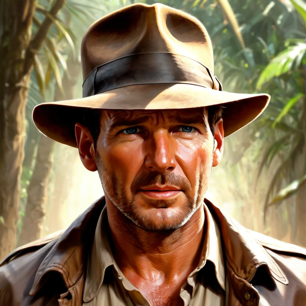 Create an amazing image using the Portrait of character Indiana Jones art style
