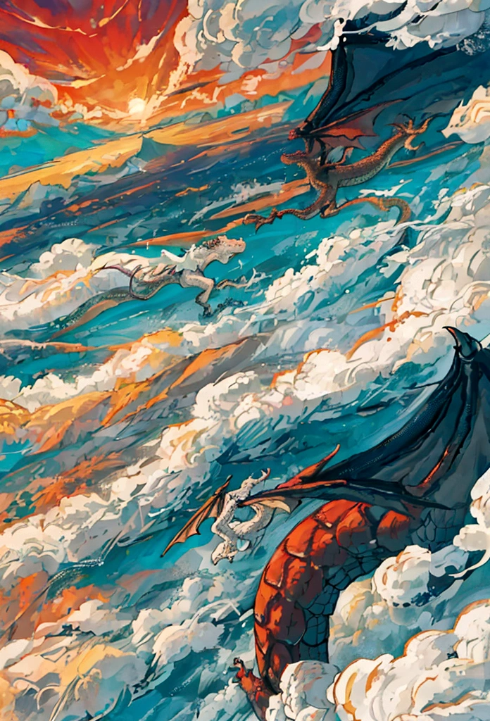 ((picture taken from the back of dragon: 1.5)), digital art, arafed, a picture of a dragon flying above a river, its shadow is cast on the water dragon wings spread wide, dynamic color dragon, you see the back of the dragon, its majestic wings, its tail and river it is flying above, the shadow of dragon in the river, , Wide-Angle, Ultra-Wide Angle, dynamic light, Cinematic Hollywood Film style
