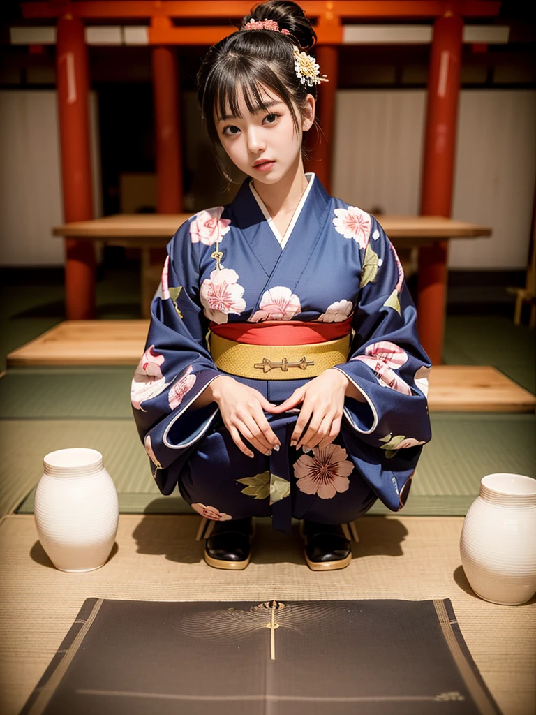 (((A beautiful woman wearing a furisode visiting a shrine))),(((A gravure idol looking good in a kimono is squatting.))),(((Tabletop:1.6))),(((Ulzzang-6500))),(((Perfect Anatomy:1.6))),(((Hasselblad's deep depth of field))),(((Sexy waist))),masterpiece,highest quality,超A high resolution,Highly detailed portrait,(Like the picture:1.4),(((A high nose and a beautiful face with deep features))),(((Long limbs like a model))),Her pale neck is dazzling,(((She is wearing a beautiful kimono that shows off her beautiful body lines..))),Lift your chin and look up to the sky,((Full body shot from behind)),Cute 20 year old, Her long, Shiny chestnut hair fluttering in the wind.,((Boasting beautiful F-cup breasts )),(can'I'm tired of my waistline),(Famous Japanese actresses),(Pull your chin in, Raise the corners of your mouth and eyebrows, and laugh),Detailed eyes,((wood々A photo shoot at an elegant shrine surrounded by)),((Gaze into the sky,Long eyelashes,Big eyes,Clear double eyelids,((Glossy thick lips)),(((Perfect Anatomy:1.4))),