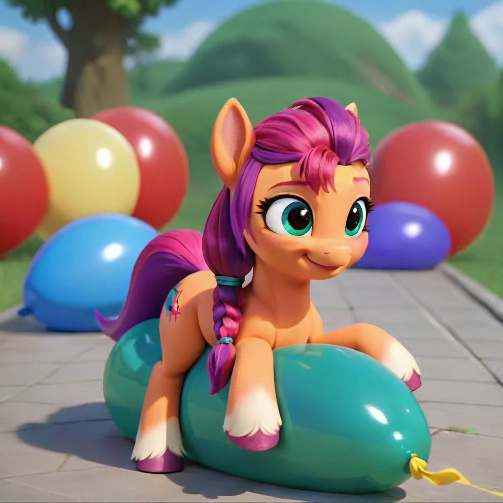 cinematic film still score_9, score_8_up, score_7_up, score_6_up, score_5_up, score_4_up, Digital art, cute,
Sunny Starscout, earth pony, muscular, smirking, feral,
rating_questionable,
meadow,
(balloon fetish, looner, sitting on a balloon, balloon sitting:1.2),
(detailed balloon, one balloon, sitpop:1.3),
thick thighs, balloon fetish, sitting on a balloon, one balloon, too heavy,
(tied balloon, tight balloon, necked balloon:1.2),
foreshortening, depth of field, motion lines,
emphasis lines, impact emanata,
screencap, . shallow depth of field, vignette, highly detailed, high budget, bokeh, cinemascope, moody, epic, gorgeous, film grain, grainy