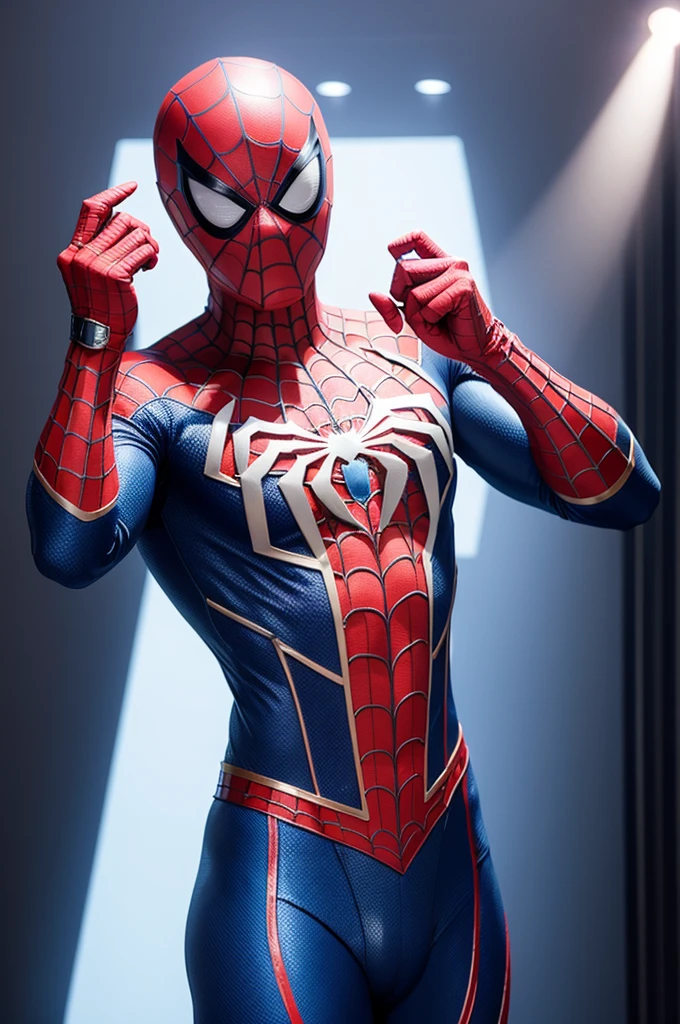Korean singer songhoon idol dressed as spiderman