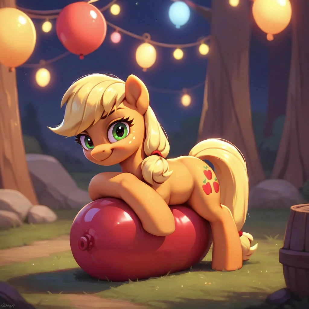 cinematic film still score_9, score_8_up, score_7_up, score_6_up, score_5_up, score_4_up, Digital art, cute, 
Apple Jack, earth pony, muscular, smirking, feral,
rating_questionable,
meadow, 
(balloon fetish, looner, sitting on a balloon, balloon sitting:1.2), 
(detailed balloon, one balloon, sitpop:1.3), 
thick thighs, balloon fetish, sitting on a balloon, one balloon, too heavy,
(tied balloon, tight balloon, necked balloon:1.2), 
foreshortening, depth of field, motion lines, 
emphasis lines, impact emanata,
screencap,  . shallow depth of field, vignette, highly detailed, high budget, bokeh, cinemascope, moody, epic, gorgeous, film grain, grainy