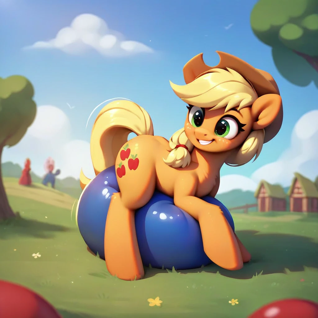 cinematic film still score_9, score_8_up, score_7_up, score_6_up, score_5_up, score_4_up, Digital art, cute, 
Apple Jack, earth pony, muscular, smirking, feral,
rating_questionable,
meadow, 
(balloon fetish, looner, sitting on a balloon, balloon sitting:1.2), 
(detailed balloon, one balloon, sitpop:1.3), 
thick thighs, balloon fetish, sitting on a balloon, one balloon, too heavy,
(tied balloon, tight balloon, necked balloon:1.2), 
foreshortening, depth of field, motion lines, 
emphasis lines, impact emanata,
screencap,  . shallow depth of field, vignette, highly detailed, high budget, bokeh, cinemascope, moody, epic, gorgeous, film grain, grainy