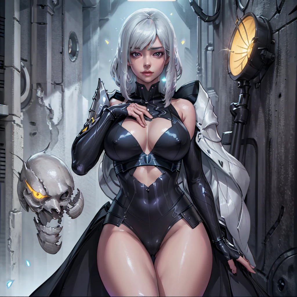 a mature woman with long gray white hair, naked body, bright purple eyes, big breasts, perky thighs,, smooth body. Japan style,
colorful, hdr, ray tracing, nvidia rtx, super-resolution, unreal 5, subsurface scattering, pbr texturing, post-processing, anisotropic filtering, depth of field, maximum clarity and sharpness, rule of thirds, 16k raw, (luminescent particles:1.4), extremely detailed cg, unity 8k wallpaper, 3d, cinematic lighting, lens flare, reflections, sharp focus, cyberpunk art, realistic, highly detailed CG illustration, an extremely delicate and beautiful, cinematic light, (photorealistic:1.5), (Dark background:1.5), dynamic angle, masterpiece, best quality, ultra-detailed, illustration, detailed light, dramatic_shadow, face shadow, extra detailed, best performance