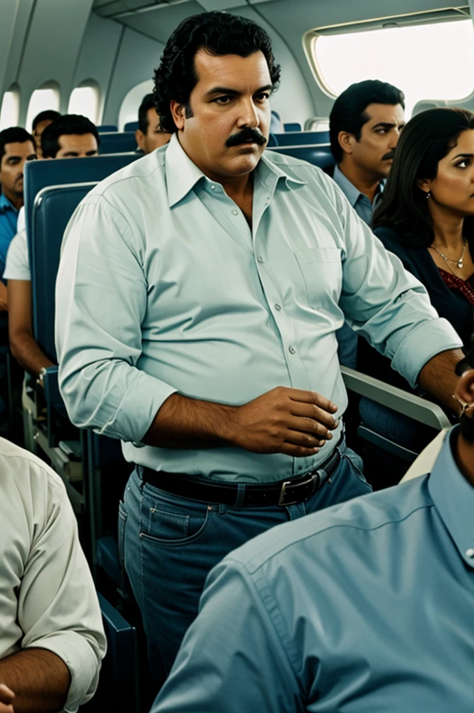 Pablo escobar en un avion