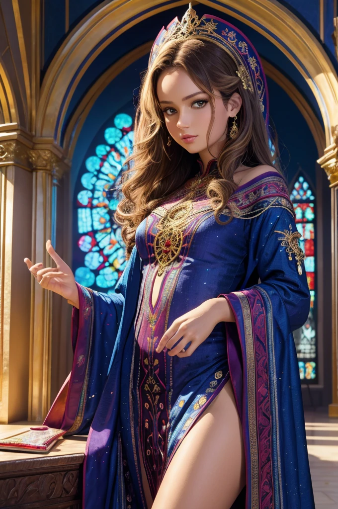 (masterpiece, top quality, best quality,official art, beautiful and aesthetic:1.2),(1girl:1.3), 1girl BREAK stained glass art, colored glass, lead lines, light transmission BREAK vibrant colors, intricate designs, luminous effects, spiritual ambiance, prinzzess