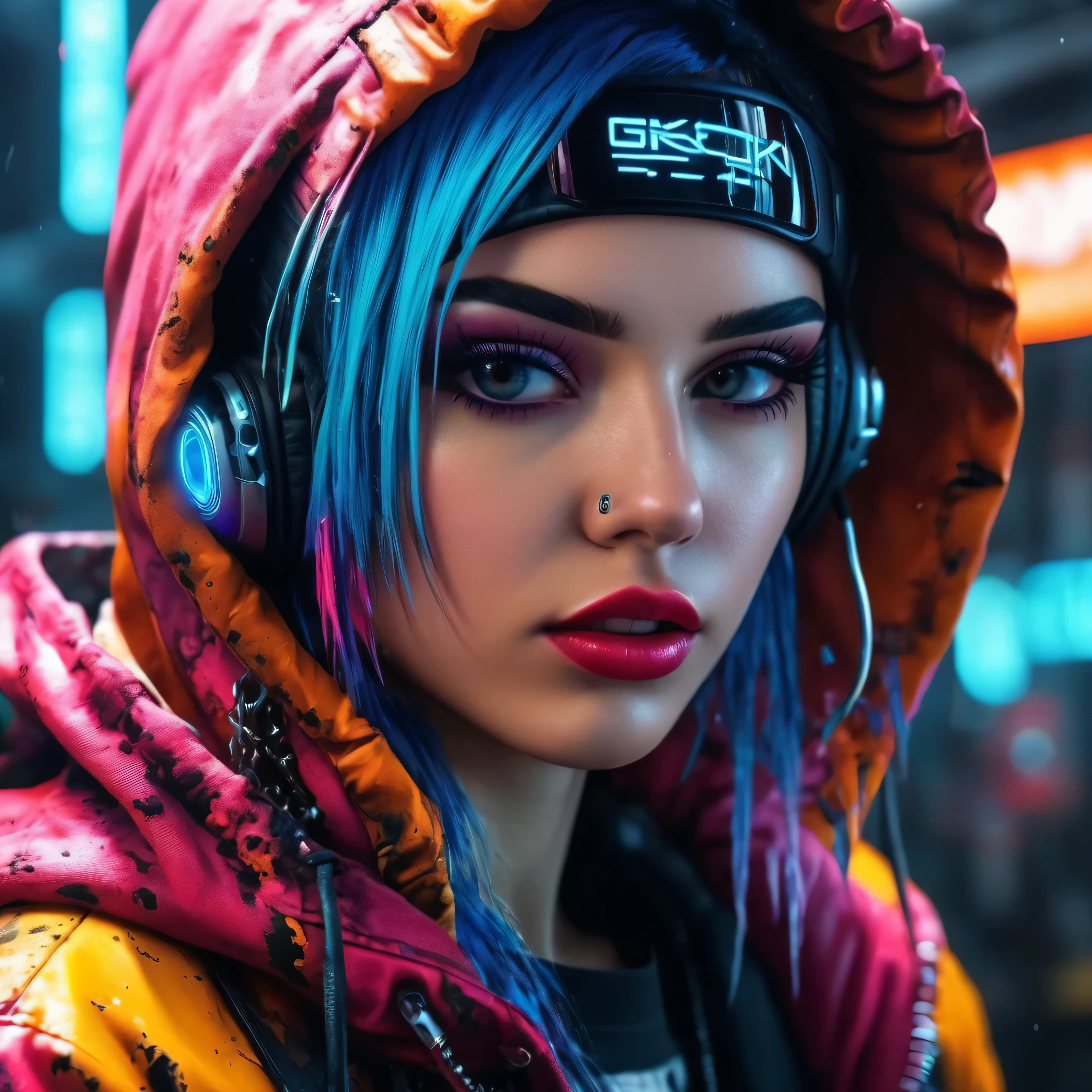 create an image demonstrating the style of ((Cyber Grunge)) style, hyper realism, 8k high definition, vibrant colors, sharp focus, insanely detailed