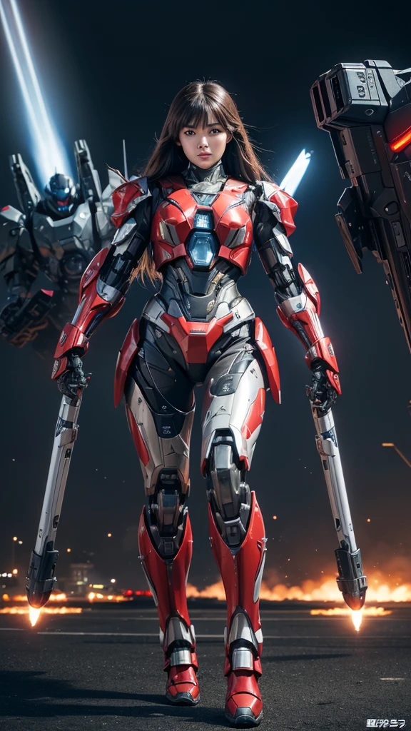  Super detailed, advanced details, high quality,  High resolution, 1080p, hard disk, beautiful,(war machine),Armor War,(Rocket Missile)Capture the big picture,beautiful,Mecha cyborg girl,battle mode,Mecha body girl,She is wearing a futuristic war machine weapon mecha,A powerful cyborg woman, sleek and futuristic, with advanced mechanical augmentations that enhance her strength and capabilities.